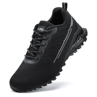 Kricely Men's Trail Running Shoes Fashion Walking Hiking Sneakers for Men Tennis Cross Training Shoe Outdoor Snearker Mens Casual Workout Footwear Black Size 11