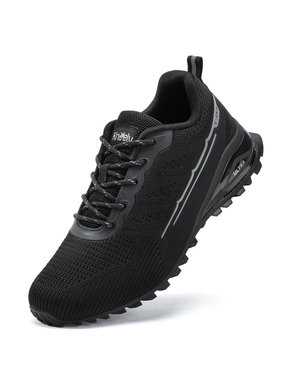 Men's Trail Running Shoes Fashion Walking Hiking Sneakers for Men Tennis Cross Training Shoe Outdoor Snearker Mens Casual Workout Footwear Black Size 10
