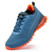 Kricely Mens Trail Running Shoes Fashion Walking Hiking Sneakers for Men Tennis Cross Training Shoe Outdoor Snearker Mens Casual Workout Footwear Blue Size 9.5