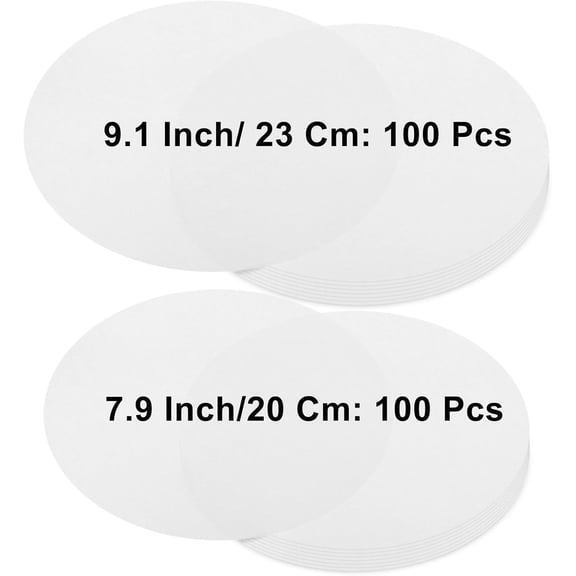 Krijues 300 Pcs Parchment Paper Rounds, Non Stick 9.5 Inch Round Parchment Paper for Baking,Heat Resistant Burger Parchment Paper Sheets for Cake Pans, Tortilla Press, Quesadilla Maker