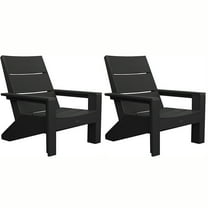 Krikacy Adirondack Chair Set of 2,All-Weather Plastic Heavy-Duty,for Fire Pit,Patio,Garden,Black