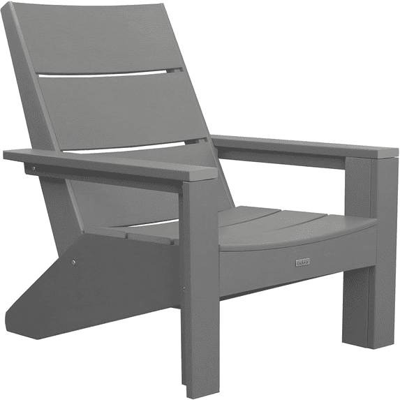 Krikacy Outdoor Adirondack Chair,All-Weather HIPS Plastic Spacious Chair for Fire Pit Patio, Grey