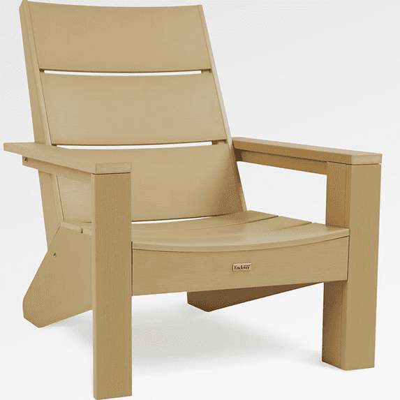 Krikacy Outdoor Adirondack Chair,All-Weather HIPS Plastic Spacious Chair for Fire Pit Patio, River Oak
