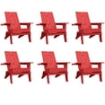 thumbnail image 1 of Krikacy Outdoor Folding Adirondack Chair-Set Of 6,with Cup Holder High Back,for patio,Red, 1 of 9