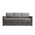 thumbnail image 1 of Krikacy Outdoor Wicker 3-Seater Sofa All-Weather HDPE Wide-Seated Furniture w/Thick Cushions, Grey, 1 of 6