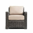 thumbnail image 1 of Krikacy Outdoor Wicker Sofa Chair All-Weather HDPE Wide-Seated Furniture w/Thick Cushions, Beige, 1 of 6