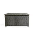 thumbnail image 1 of Krikacy Wicker Storage Cabinet Coffee Table,All-Weather HDPE Hand-Woven Rattan Side Table, Brown, 1 of 8