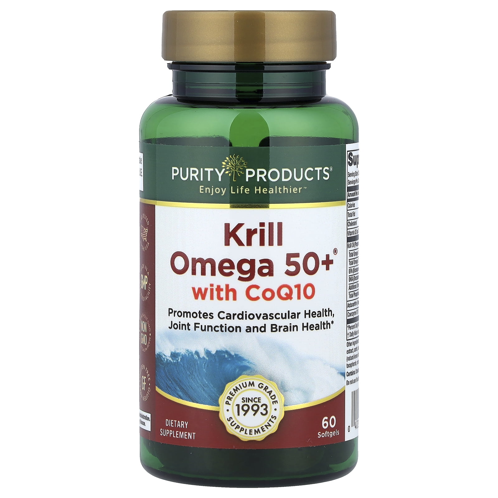 Purity Products Krill Omega 50+ with  CoQ10, 60 Softgels
