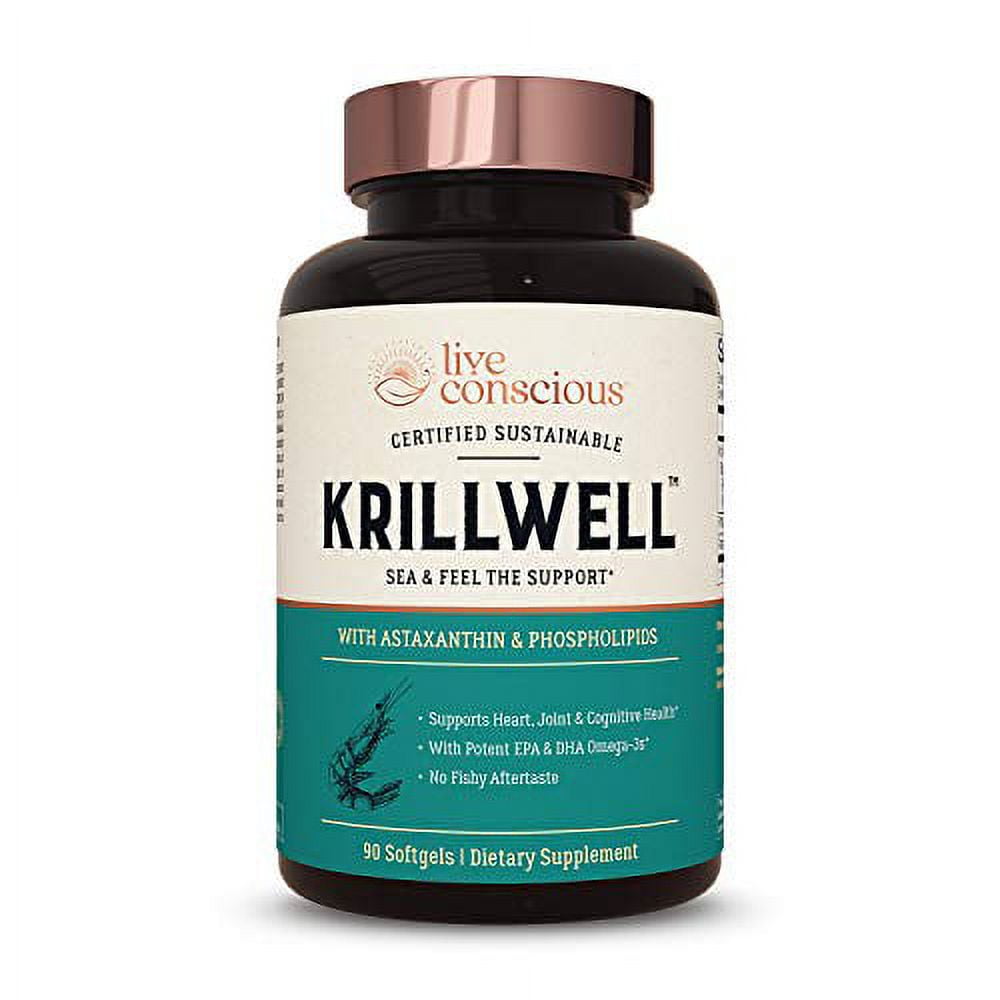 KrillWell Heart, Joint, and Cognitive Support | Certified Sustainable Krill Oil 2X More Effective Than Fish Oil - 30 Day Supply