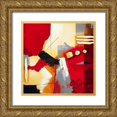 thumbnail image 1 of Krimm 20x20 Gold Ornate Wood Framed with Double Matting Museum Art Print Titled - Red Composition II, 1 of 4
