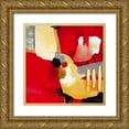 thumbnail image 1 of Krimm 26x26 Gold Ornate Wood Framed with Double Matting Museum Art Print Titled - Red Composition I, 1 of 4