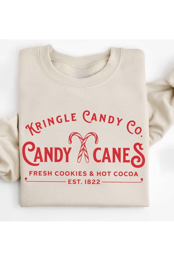 Kringle Candy Co Christmas Sweatshirt, Candy Cane Shirt, Candy Cane Sweater, Christmas Candy Shirt, Winter Sweater, Xmas Sweatshirt