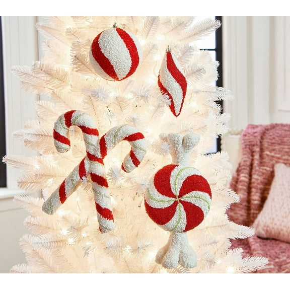 Kringle Express Set of 3 Candy Cane Swirl Ornaments Assorted