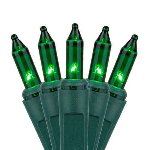 Kringle Traditions 100-Ct Christmas Halloween St Patricks Day Green Mini Light Set - 50' Green Wire