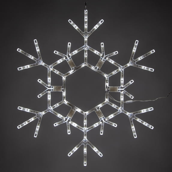 Kringle Traditions 36” Cool White LED Christmas Snowflake Light, Fold-Flat Outdoor Lighted Snowflake