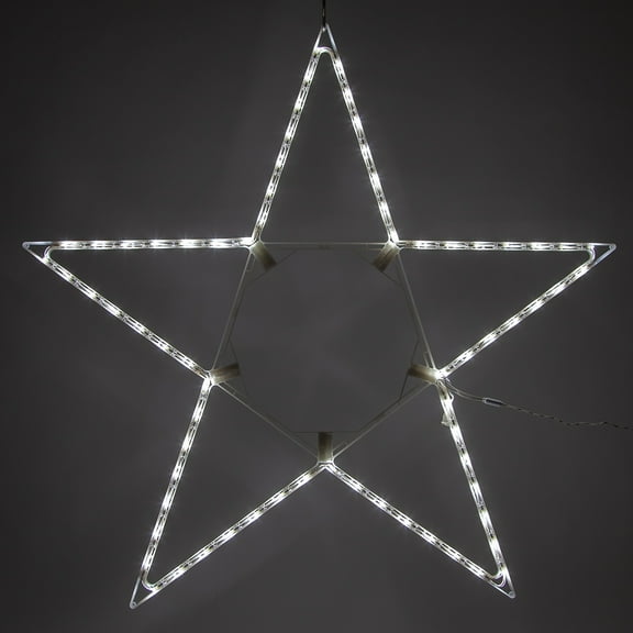 Kringle Traditions 48” Cool White LED Christmas Star Light, Fold-Flat Outdoor Lighted Star