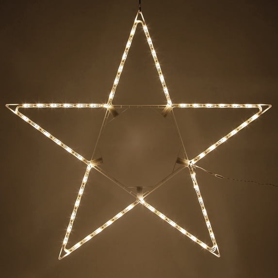 Kringle Traditions 48” Warm White LED Star Light, Fold-Flat Christmas Lighted Star, Outdoor