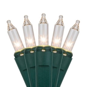 Kringle Traditions 50-Ct Clear Christmas Lights Bedroom Wedding Party Mini Lights - 17' Green Wire