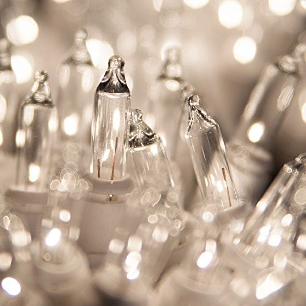Kringle Traditions White Wire Christmas Lights, Wedding Mini Lights, Home Party Lights - Canopy Outdoor Lights, White Wire Mini Lights (100 Lights, 50.5 Ft, Clear)