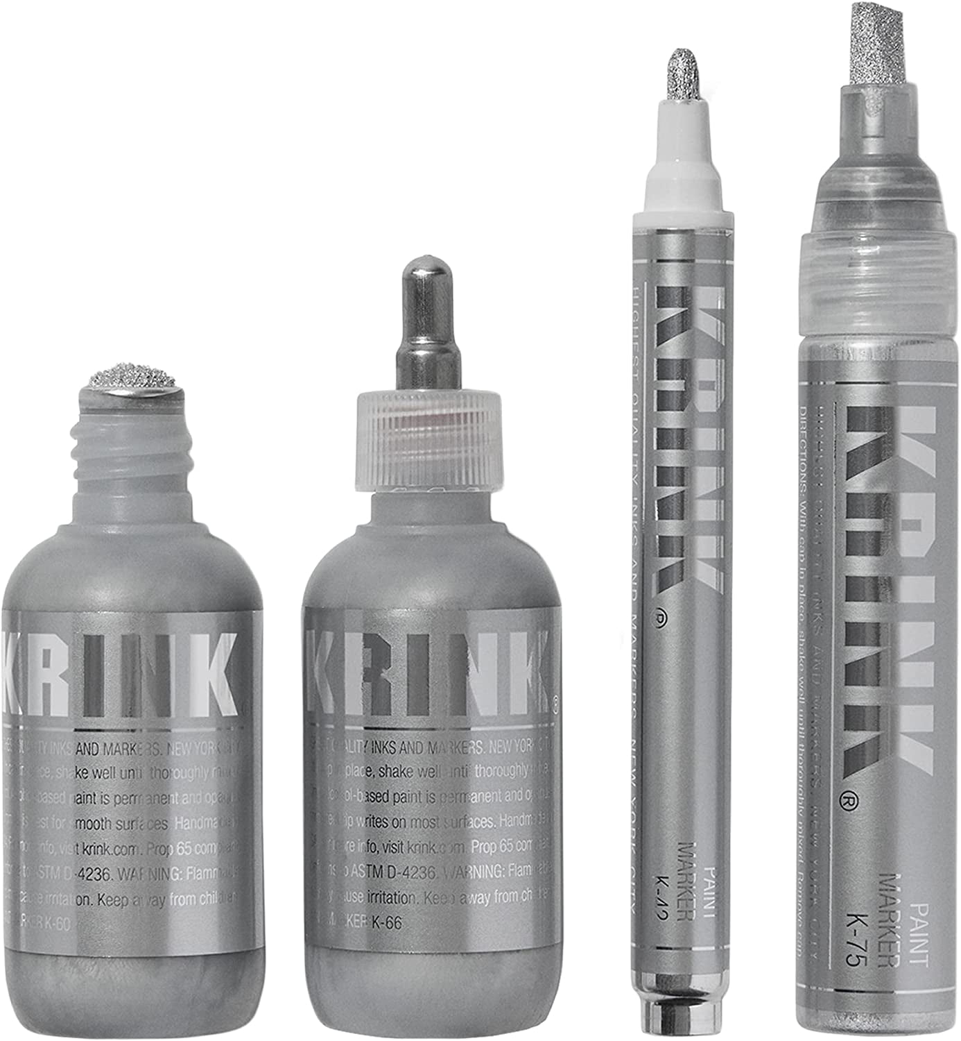 Krink Paint Marker 4Pc Silver Set Graffiti Markers Pack of 4