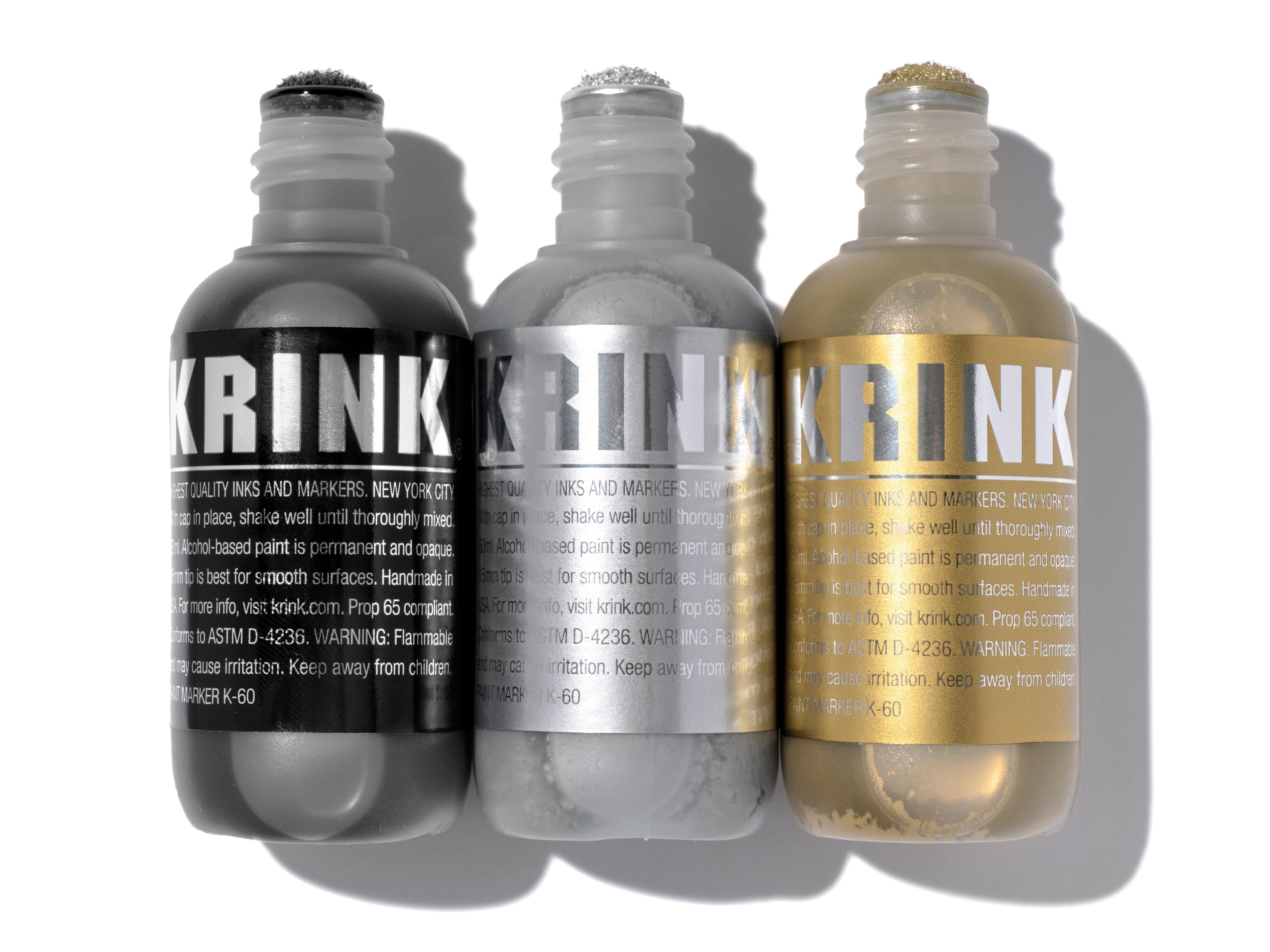 Krink – Set of 3 K-60 Opaque Paint Markers, Metallic Colors