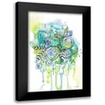 thumbnail image 1 of Krinlox 10x14 Black Modern Framed Museum Art Print Titled - Floral Bouquet Wash, 1 of 5