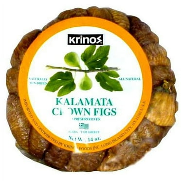 Krinos Dried Kalamata Crown Figs - 14oz Naturally Sun Dried