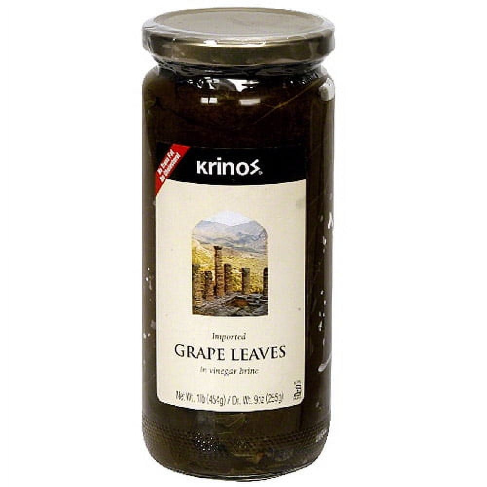 Krinos Grape Leaves in Vinegar Brine, 16 oz, (Pack of 6)