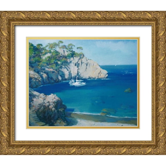 Krioutchkov, Alex Hook 32x26 Gold Ornate Wood Framed with Double Matting Museum Art Print Titled - Cala Secreta