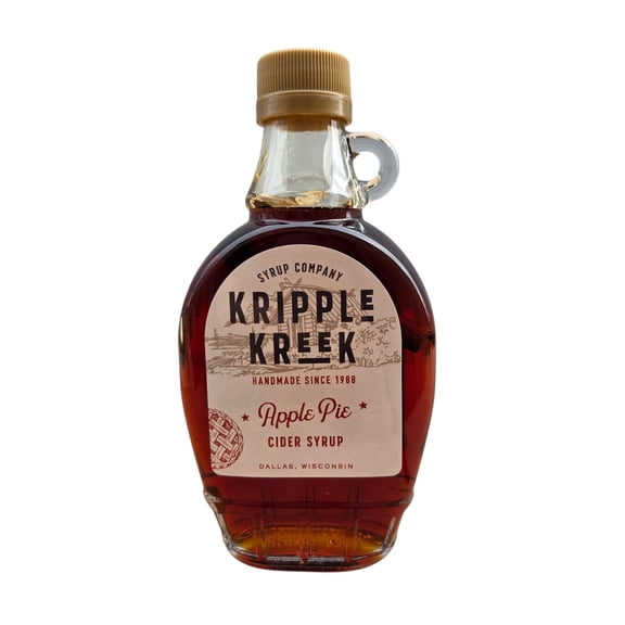 Kripple Kreek Apple Pie Maple Syrup, Small Batch Gourmet Flavored Maple Syrup, Made in Wisconsin, 8 oz (Half Pint)