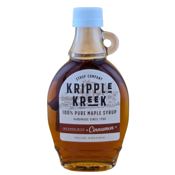 Kripple Kreek Cinnamon Infused Maple Syrup, Small Batch Gourmet Maple Syrup, Made in Wisconsin, 8 oz (Half Pint)