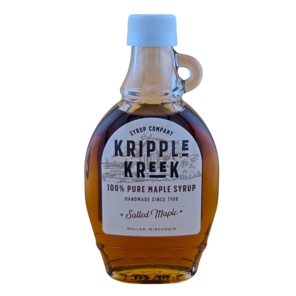 Kripple Kreek Salted Maple Syrup, Small Batch Gourmet Maple Syrup, Made in Wisconsin, 8 oz (Half Pint)