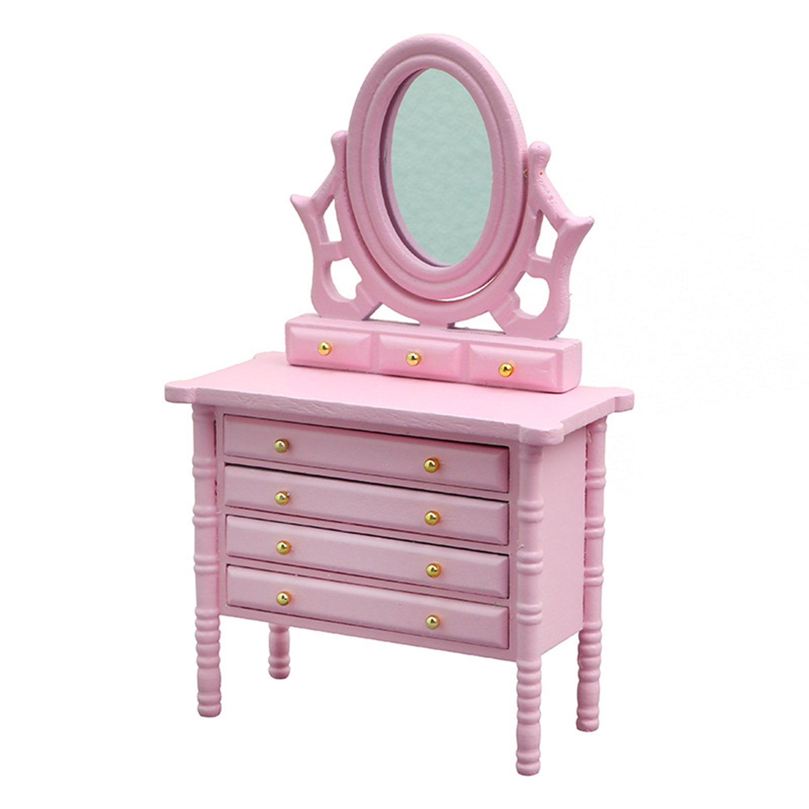 Kripyery 112 Dresser Mirror Drawer Miniature Free Standing Dressing Table Model with Stable