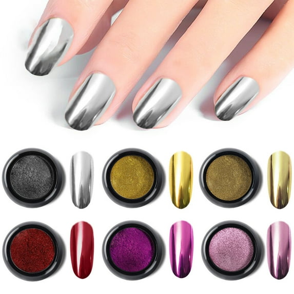 Kripyery 1 Box 0.3g Nail Art Powder Safe Ingredients High Pigmented Sparkling Fine Texture Shiny Visual Effect Decorative Metal Nail Art Super Sparkly Glitter Powder Decoration Manicure Tool