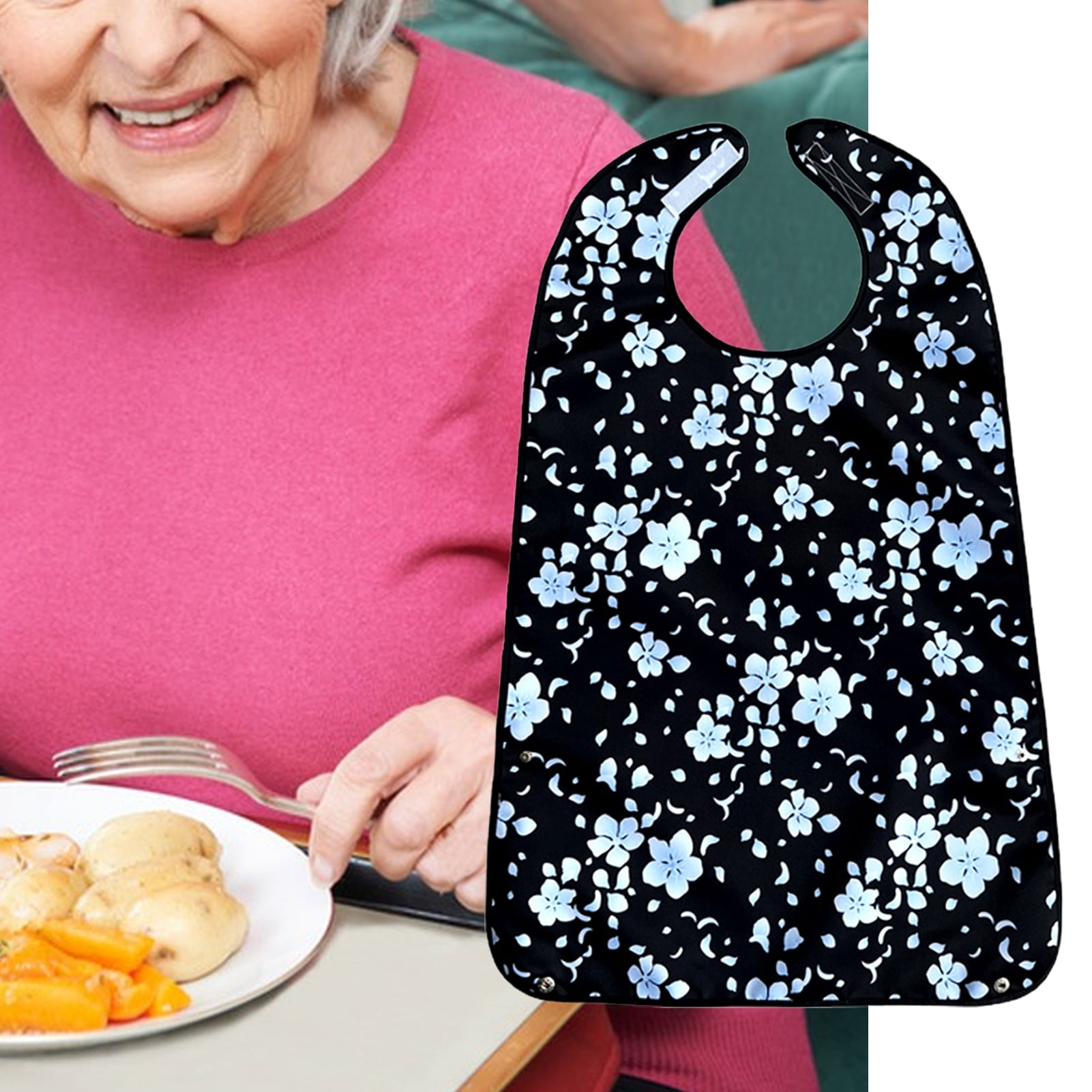 Kripyery 1 Pack Adult Bibs for Women Washable Bib Reusable Waterproof