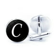 thumbnail image 1 of Kripyery 1 Pair Men Cufflinks Letter Pattern Electroplating Smooth Surface Exquisite Craftsmanship Fashion Item Decorate Alloy Men Fashion A-Z Single Alphabet Cufflinks Custom Accessory, 1 of 8