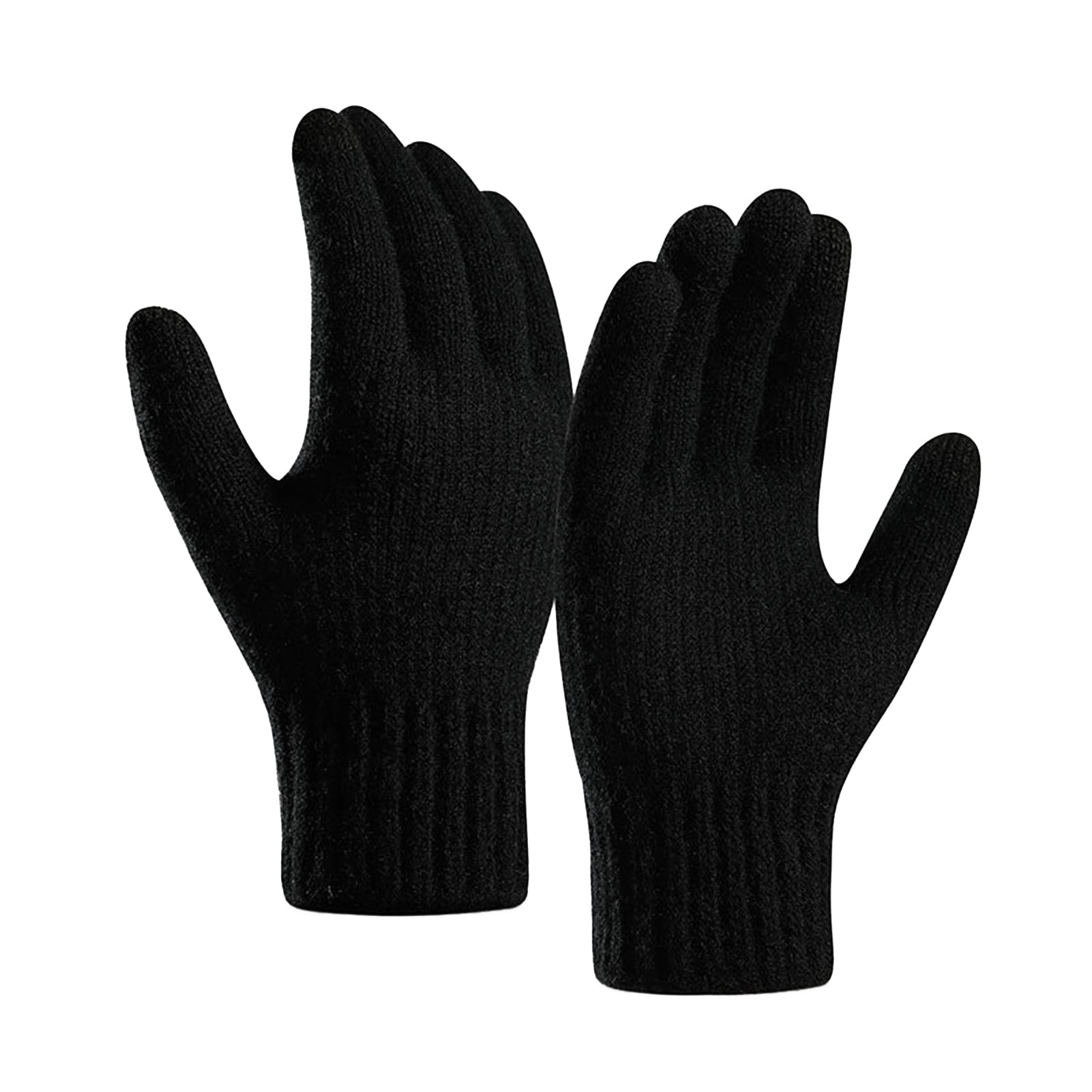 Kripyery 1 Pair Men Gloves Knitted Touchscreen Thickened Stretchy Full