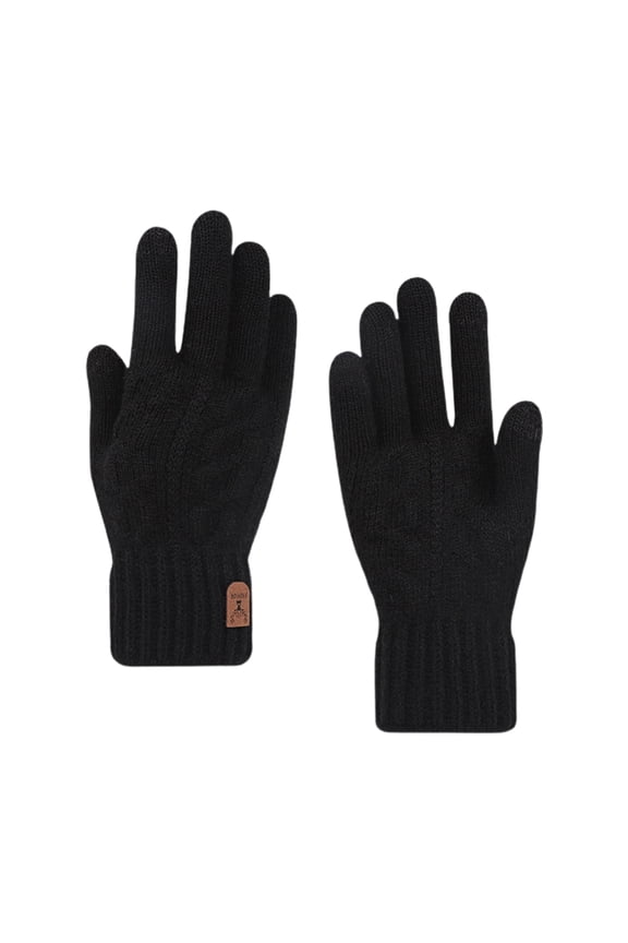 1 Pair Ski Gloves Knitted Lint Free Sweat Absorption Good Air Permeability Thread Cuff Windproof Thickened Thermal Soft Knit Winter Gloves for Daily Life