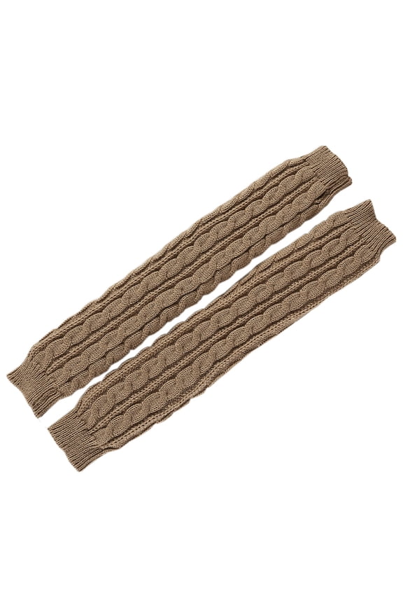 1 Pair Women Arm Warmer Thumbhole Elbow Length Stretchy Knitted Arm Sleeves Keep Warm Solid Color Fingerless Arm Gloves Woolen Yarn Gloves Women Accessories