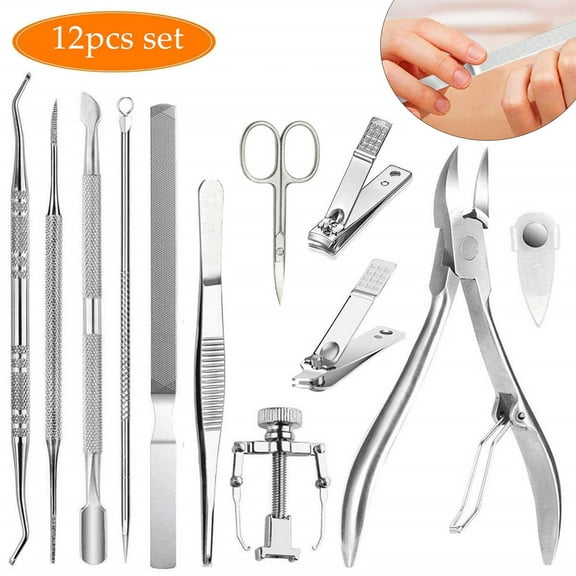 Kripyery 1 Set Ingrown Toenail Tool Precisely Position Professional Pedicure Tools Ingrown Toenail Lifter Nail File Manicure Kit for Feet