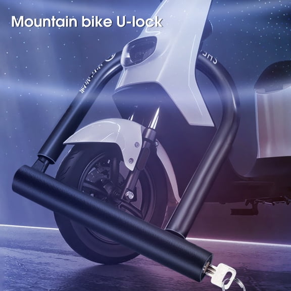 Kripyery 1 Set Motorcycle Lock Wear-resistant High Strength Security Equipment U Shaped Bike Lock with 2 Keys for Bicycle