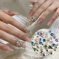 thumbnail image 1 of Kripyery 10Pcs Nail Art Decor Shining Stunning Visual Effect DIY Sparkling Manicure Faux Crystal Pointed Base Nail Rhinestone Nail Salon Supply, 1 of 8