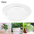 thumbnail image 1 of Kripyery 10Pcs Plastic Flower Pot Drip Trays Clear Round Shape Creative Saucers Decor, 1 of 8