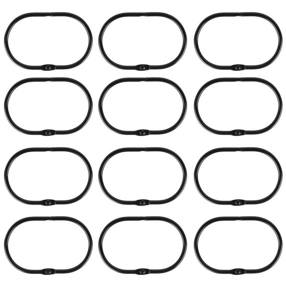 Kripyery 12Pcs Curtain Rings Anti-rust Coating Quick Installation Glides Easily Less Friction Bathroom Shower Curtains Rods Hangers Bathroom Supplies