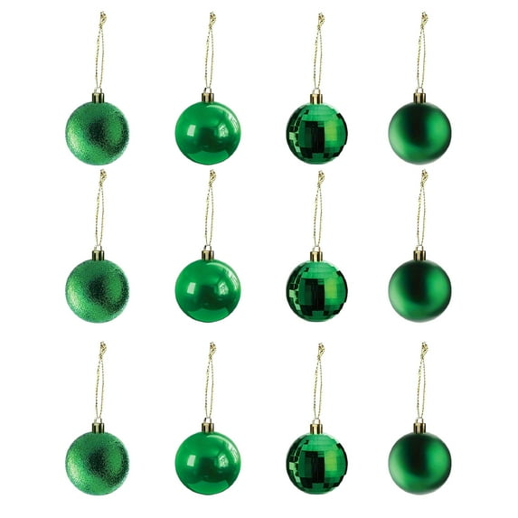 Kripyery 12Pcs St Patricks Day Shamrock Hanging Ball Combination Set Green Color 3D Good Luck Clover Ball Ornament Irish Festival Party Tree Decoration Holiday Scene Layout Supplies