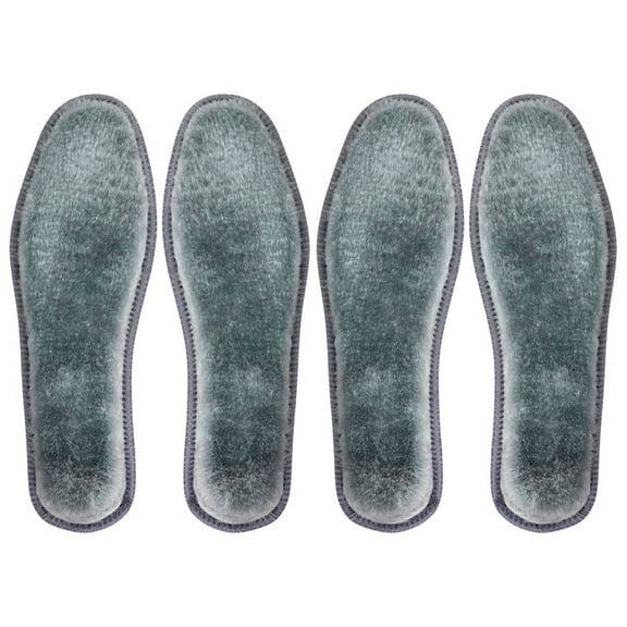 Kripyery 2 Pairs Winter Warm Plush Insoles Thicken Faux Fur Fleece Shoes Insert Fluffy Thermal Shoe Pads for Men Women Boot