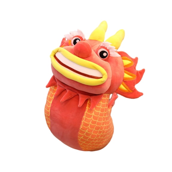 Kripyery 2024 Dragon Year Plush Mascot Dragon Stuffed Animal Ornament for Chinese New Year Spring Festival Traditional Zodiac Dragon Plush Toy Home Party Decor Blessing Souvenir Gift