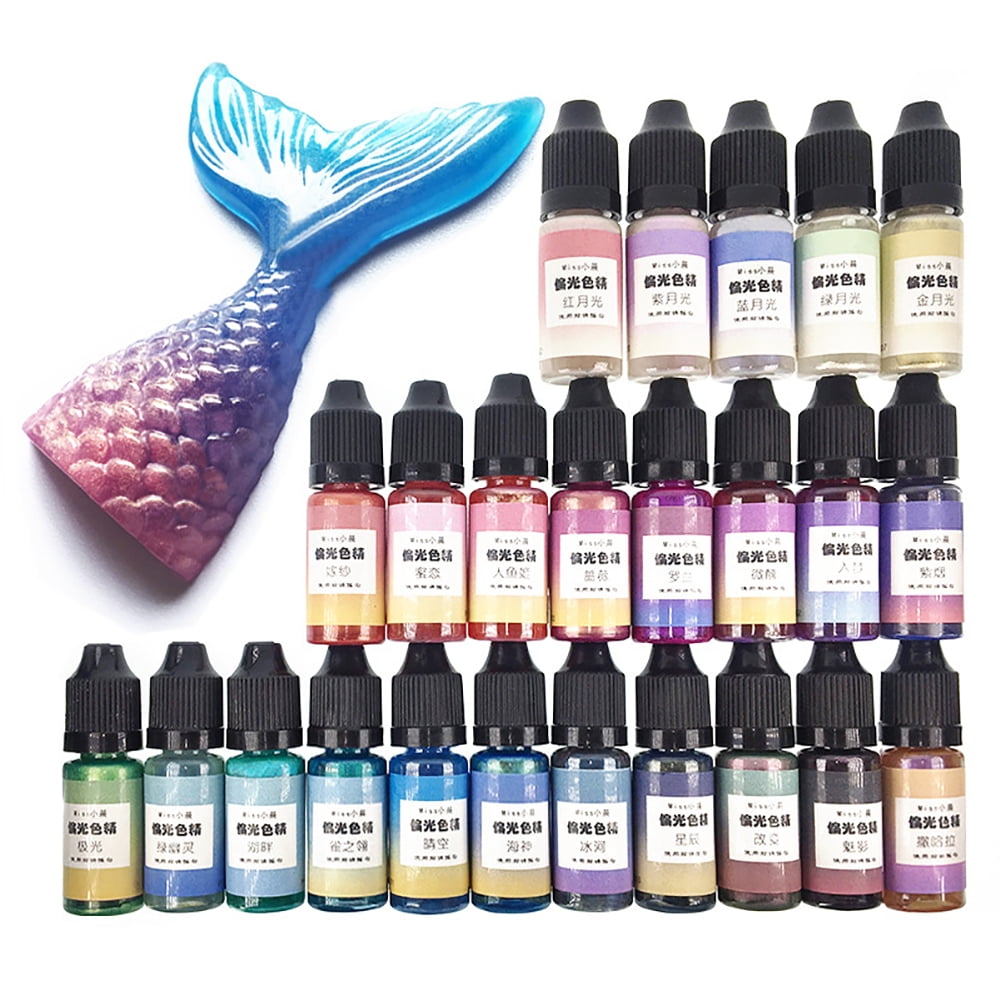 Kripyery 24 Colors Mermaid UV Resin Dye Pigment for DIY Jewelry Making Crafts Accessories