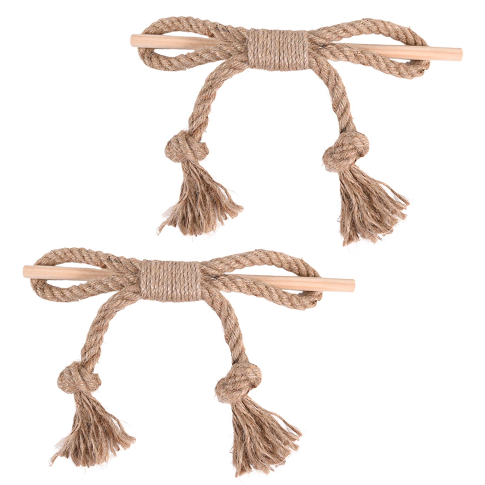 Kripyery 2Pcs Cotton Rope Curtain Tieback with Wooden Stick Handmade ...