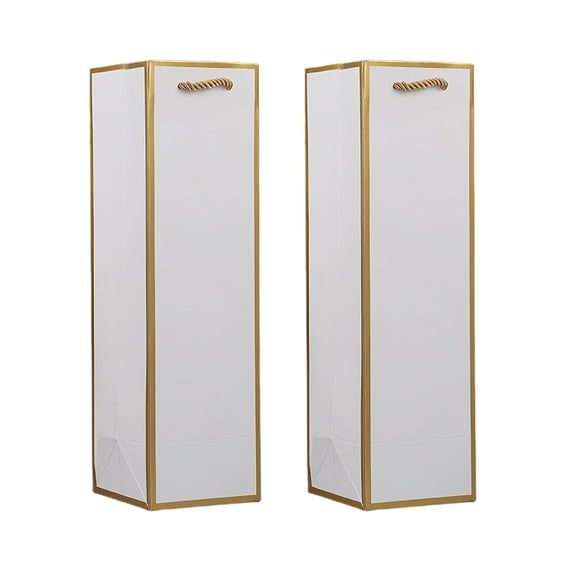 Kripyery 2Pcs Wine Gift Bags Reusable Liquor Bags Reinforced Bottom Design Wedding Party Anniversary Champagne Wine Bags with Handles